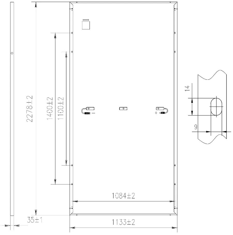 PV module dimensions(mm)