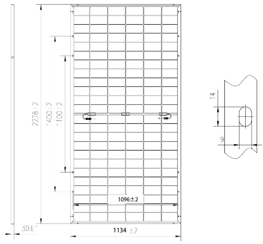 PV module dimensions(mm)