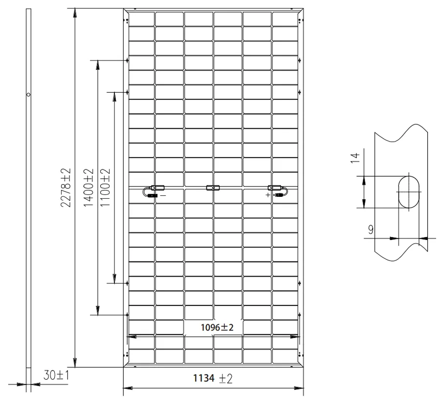 PV module dimensions(mm)