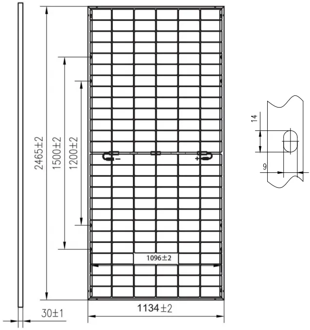 PV module dimensions(mm)