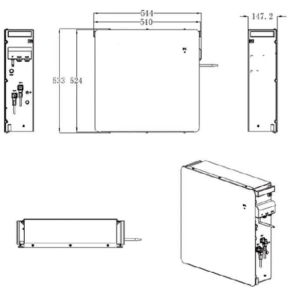 Solar Photovoltaic Low Voltage Batteries RS-BW-5KL View Dimensions