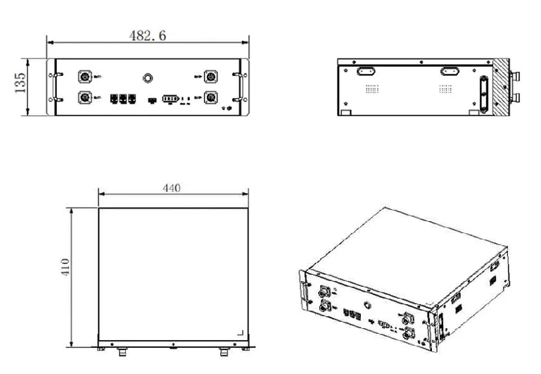 Solar Photovoltaic Low Voltage Batteries RS-BS Series View Dimensions