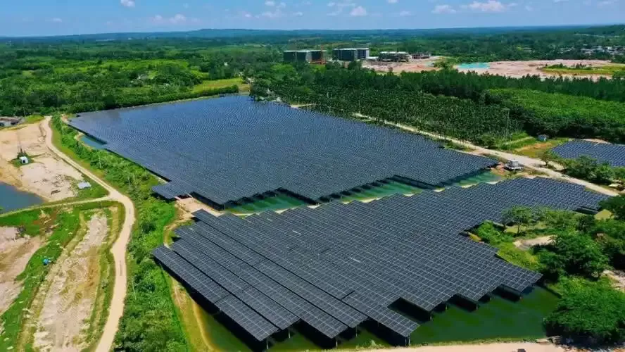 Bird's-eye view of Hainan Ding'an Fishery-Light Complementary Photovoltaic Power Generation Project